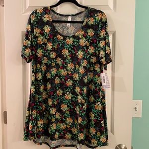 NWT Lularoe Perfect T- XL  black Floral